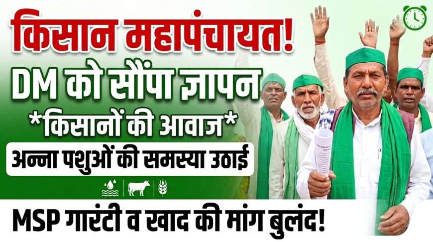 कानपुर: किसानों ने समस्याओं को लेकर जिलाधिकारी को सौंपा ज्ञापन, एमएसपी गारंटी और अन्ना पशुओं से निजात की मांग