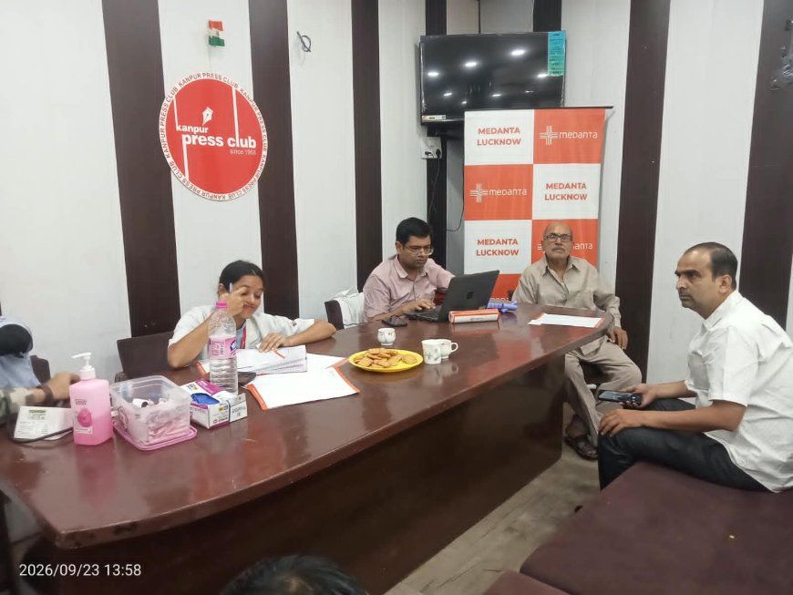 अनियमित दिनचर्या से हाइपरटेंशन-शुगर की चपेट में आ रहे पत्रकार, प्रेस क्लब में लगा मेदांता का हेल्थ कैंप