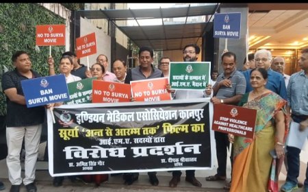 ‘सूर्या’ में डॉक्टरों के चित्रण पर IMA कानपुर नाराज, पोस्टर जलाकर किया प्रदर्शन